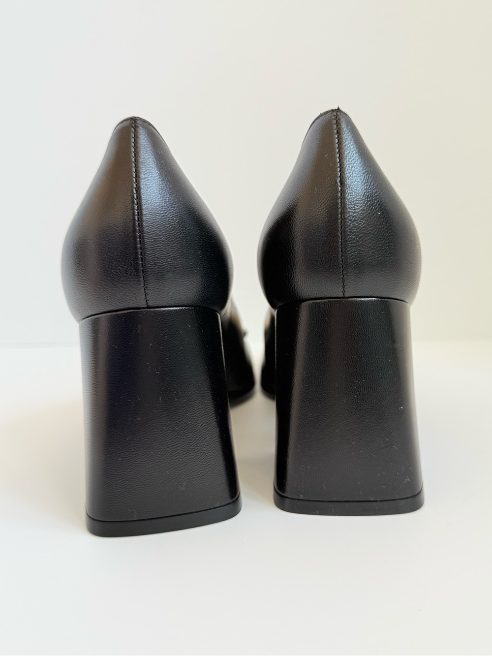 Gucci Malaga Kid Leather baby Horsebit Pumps Black Gold Block Heel EU 39 New - Picture 4 of 11